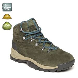 Columbia Women Olive Green Newton Ridge Waterproof Suede Mid Ankle Outdoor Shoes